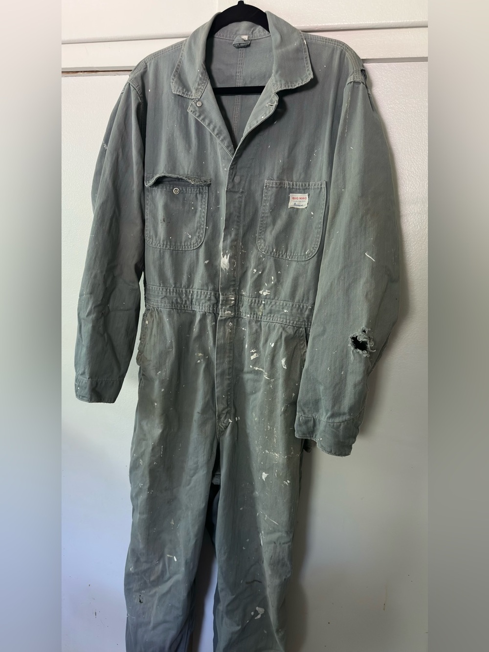 Vintage Big Mac by Penneys Blueish Gray Work Coveralls Jumpsuit 42L